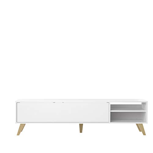 Marca-Amazon-Movian-Enol-Mueble-para-TV-165-x-40-x-432-cm-largo-x-ancho-x-alto-blanco-con-patas-de-madera-de-haya