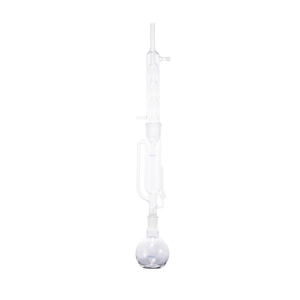 Cristalería de Laboratorio Aparato extractor de vidrio Soxhlet de 250 ml con condensador de bulbo y cuerpo de vidrio for laboratorio