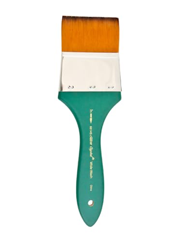 Silver Brush Limited 6814S-3 Crystal Wide Wash Paintbrush for Watercolor, & Acrylic Painting, Size 3 Inches, Short Handle