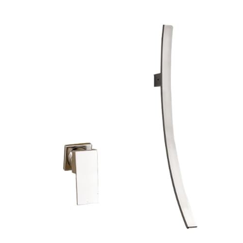 Mitigeur de cascade en nickel brossé au design mural épuré
