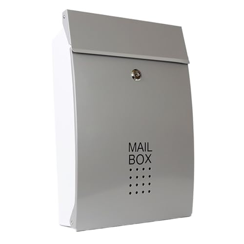 Zinc Plated Steel Wall Mounted Lockbox with Combination Lock – Secure Mailbox for Night Keys Deposits & Documents (Gray) – Theft Proof Storage Solution