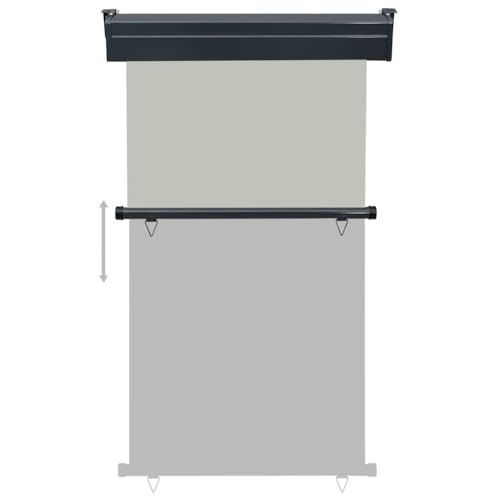 Auvent latéral de balcon gris 105x250 cm en polyester et cassette acier - 5