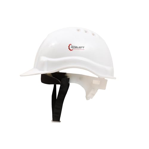 Image of Robustt Safety Helmet - White (Pack of 1) | Adjustable Headband | Heavy Duty Material | As Per ISI Safety Standard | Non Irritant and Soft Fabric | Lightweight and Durable