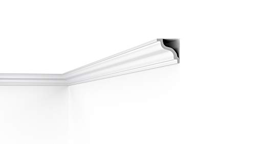 Cornisa/Moldura decorativa techo blanca NMC NOMASTYL® K 70X70X2000mm Poliestireno 2 metros