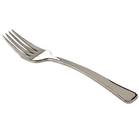600 Disposable Plastic Forks, Silver Fancy Plastic Silverware Looks Like Silver Cutlery - Heavy Duty Utensils Perfect for Parties, Restaurants, Catering Events and Weddings 7