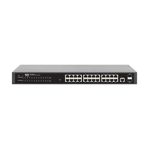 Image of Eaton Tripp Lite Series 24‑Port Gigabit Managed Switch with 2 SFP Ports, Easy Smart Web‑Managed Layer 2 Network Ethernet Splitter, 1 Gbps, 1U Rack Mount or Desktop, 3‑Year Warranty (NGS24C2-1)