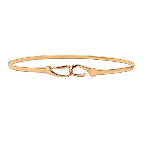 Women's Metal Spring Waist Chain Fashion Dress Double Buckle Elastic Chain Small Belt