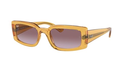 Ray-Ban Women's RB4395 Kiliane Square Sunglasses, Transparent Yellow/Gradient Violet, 54 mm