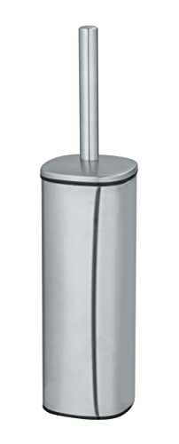 Wenko Escobillero Alassio Acero Inoxidable, Metal, Plateado Mate, 39,2 x 9,3 x 9,3 cm