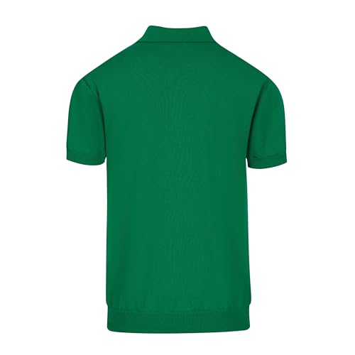 OXKNIT Knit Polo Shirts for Men, Green Dot Pattern Vintage Polo Shirt Casual Button-Down Short Sleeve Golf T Shirts2