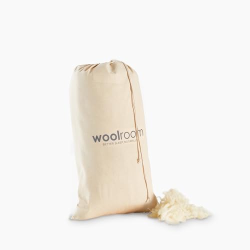 WOOLROOM - Extra Wool for Washable Pillows - Luxury British Wool Filling - Temperature Regulating Feather and Down Alternative Pillow Stuffing, 8.8 oz.