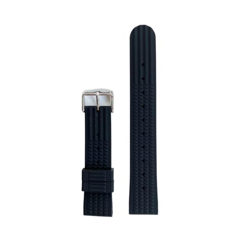 AJASMKLX Waffle Silicone Watch Strap Fit for Seiko Watch Sport Buceo de goma suave Mujeres Mujeres Smart Wrist Pulsera de pulsera 20 mm 22 mm(Schwarz,22mm)
