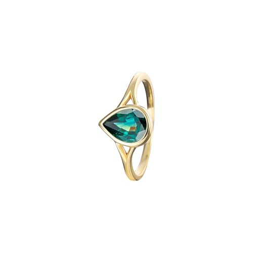 Unique Pear Teal Sapphire Engagement Ring 1.5 Ct Gemstone Jewelry September Birthstone Gifts Personalized Solitaire Simple Bridal Ring