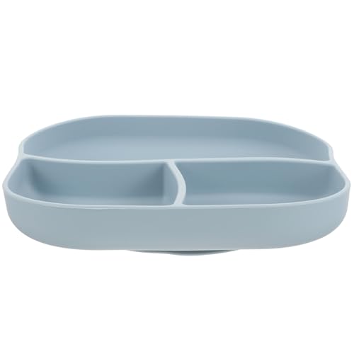 ノーブランド品 シリコン製吸盤付き多仕切り防傾斜食事プレート 高齢者 患者向け自助食器 滑り止め耐久性食品グレード 素材使用 再利用可能