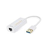 usb ethernet アダプタ, CableCreation 超高速USB 3.0 to RJ45 ギガビットイーサネットアダプタ10/100/1000 Mbps (IC チップセット付きAX88179)Nintendo Switch(ニンテンドースイッチ動作確認済み)USB有線LAN 0.1m/ホワイト