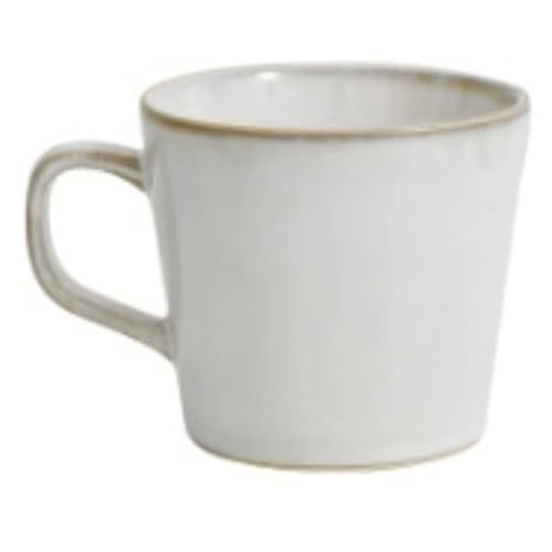 ITMEAT 美濃焼軽量マグカップ 大きめサイズ シンプルデザイン 食洗機・電子レンジ対応 コーヒーカップ ギフト向け (窯変白)