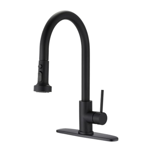 JTDISHI Stainless Steel Pull-Down Kitchen Faucet Water Filter Sprayer with soap Dispenser 360° rotatable Suitable for Family Restaurant Bathroom Matte Black