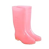 Generic 1 Paar Damen Mittlerer Kalb Regenstiefel Transparente Bonbonfarbene wasserdichte Hohe Regenstiefel PVC Anti- Slip- Gartenschuhe für Frauen Regen Tragen Rosa Größe 38