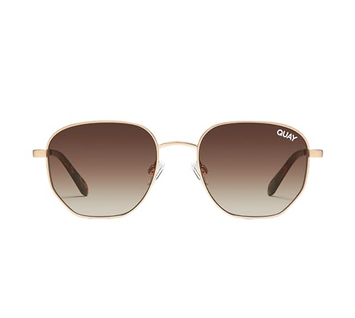 QUAY AUSTRALIA Unisex Adult Round Lenses with UV Protection, Brushed Gold, Big Time Medium by QUAY AUSTRALIA - Image 2