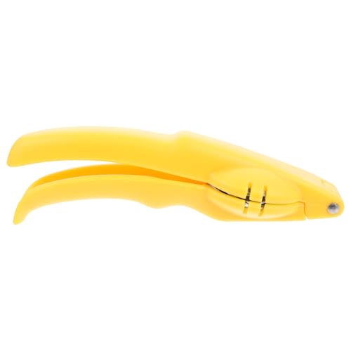Zerodeko Pinza para Castañas y Nueces de Acero Inoxidable y Plástico, Abridor Práctico y Resistente, para Uso Doméstico en Cocina, Herramienta Multiusos Compacta y Portátil, Color Amarillo