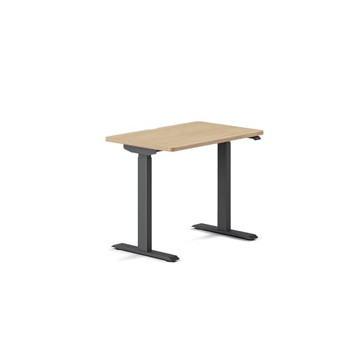 Image of Branch Duo Standing Desk, Adjustable Standing Desk with 20 inch Range | OLED Control Panel, Frameless Design and Compact Size Suitable for Many Spaces, 36 Inches, Charcoal Base, Woodgrain Top