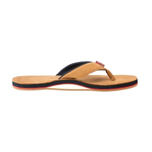 Hari Mari- Pier- Men's Classic Pebbled Nubuck Leather Flip Flop with a Zigzag Deco Strap- No Break Ins, Firm Arch Support, and Cupped Heel3