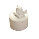Zerodeko Caja Joyero Pequeño de Cerámica 8X8X9,8 CM Forma de Ángel para Collares y Pulseras Uso en Casa y Obsequio