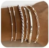 DEARMAY Gold Bracelets for Women Waterproof, 14K Gold Plated Jewe...