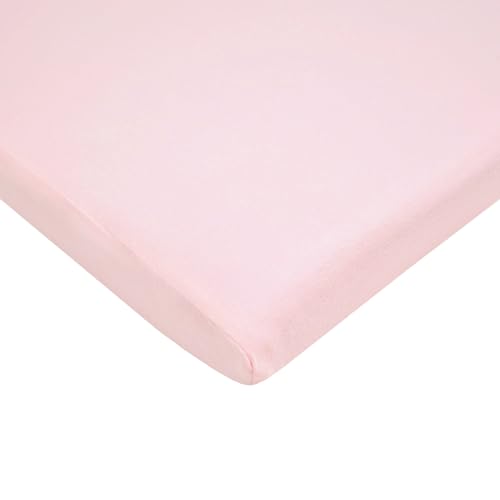 Image of TL Care 100% Natural Breathable Cotton Jersey Knit Fitted Bassinet Sheet, Pink, 15 inch x 33 inch, Soft Breathable, for Girls