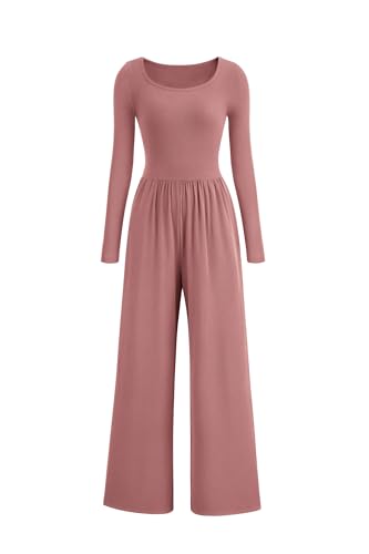 PRETTYGARDEN Womens Jumpsuits Dressy Casual Fall Fashion 2025 Trendy Long Sleeve Wide Leg Rompers Spring Work Office Outfits