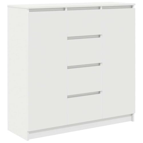 vidaXL Aparador con cajones Blanco 100,5x35x98,5 cm Madera ingeniería, Armario de almacenaje, Mueble aparador, Mueble de Pasillo, Mueble Buffet