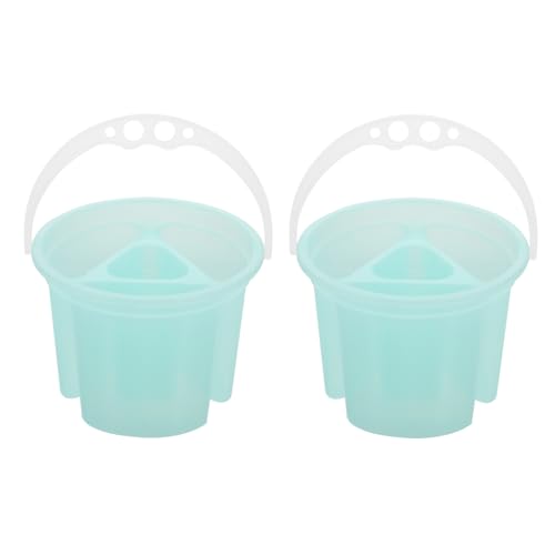 NUOBESTY 4 Pcs Pencil Bucket Paint Brush Washer Car Wash Bucket Artist Brush Cleaner Car Wash Sponge Brush Cleaning Supplies Watercolor Brush Basin Plastic Sponge Bucket Portable