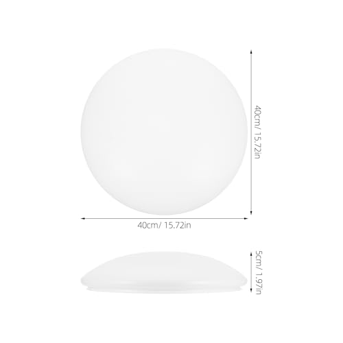 Image of Ceiling Light Cover 15.7 Inch Round Clip-on Lamp Shade for Bedroom Kitchen Bathroom Office White Pet Diffuser Accessory Set