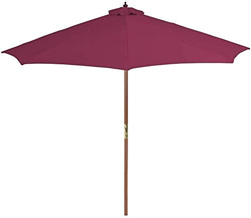 Parasol excéntrico burdeos de 300 cm en tela de poliéster impermeable para jardín