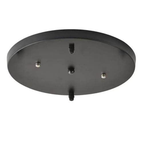 DESHOME Ø 20 cm Rosace pour lampe Rosace à 2 trous Rosace en métal Noir mat Rosace pour 2 Lustre Cache-fil Rosace pour plafonnier, pour suspension Plafonnier