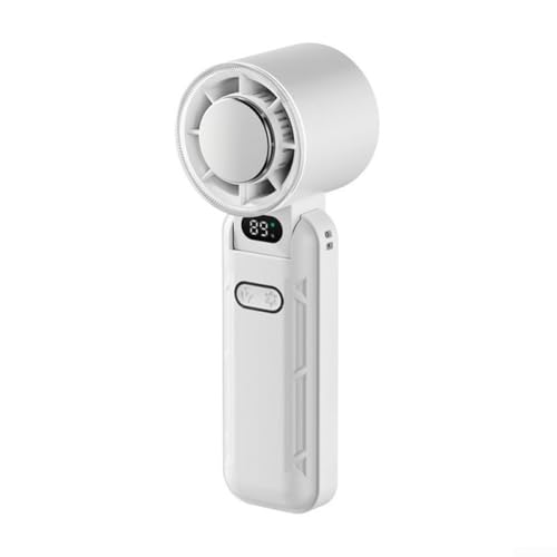Allthingstore Ventilador de refrigeración de mano con batería de 3600 mAh, 5 velocidades ajustables, recargable por USB plegable para viajes de camping (blanco)