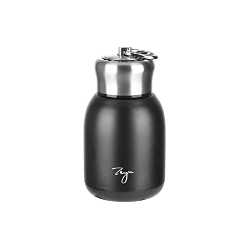 DesignBox Mini-Thermoskanne, 300 ml, auslaufsicher, Isolierflasche, Reisebecher, tragbare Edelstahl-Trinkflasche für drinnen und draußen (grau)