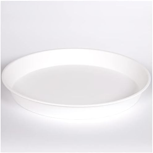 Bleusea 3 Pack of Plant Saucer 18 19 inch, Deep Large Heavy Duty Plastic Plant Saucers 18" Round, Plant Drip Trays for for Indoors Outdoor, Pot Tray for Planter 17-20" (Creamy White)