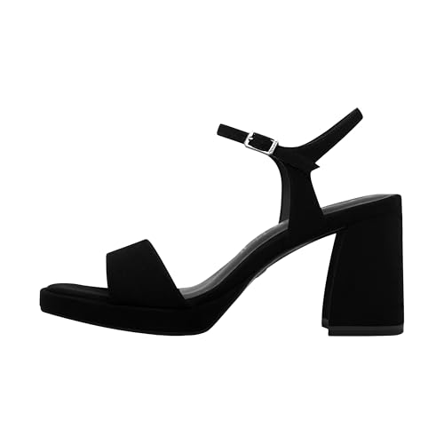 Sandales Tamaris à talon bloc noir 39 pour marcher sans douleur toute la journée