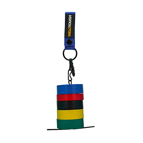 Image of MELOTOUGH Tape Thong for Tool Belt Waist Electricians Tape Holder Chain with Keyring and Trigger snap Hook Blue Color 2 Pack