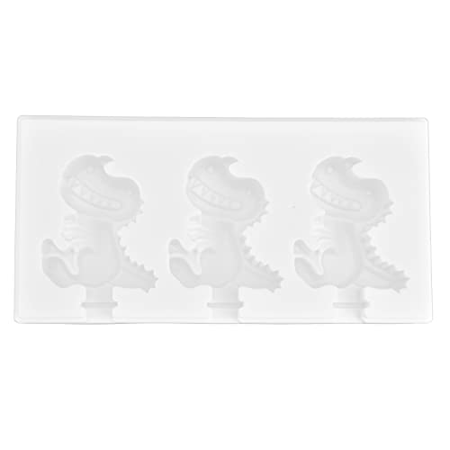 Silicone Ice Cream Maker Mold, Convenient Easy to Use Suitable for Home Kitchen DIY (3-in-one dinosaurs)