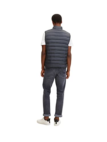 TOM TAILOR Herren Lightweight Stepptweste 1031473, 24267 - Grey Twill Structure, M – Ansicht 5