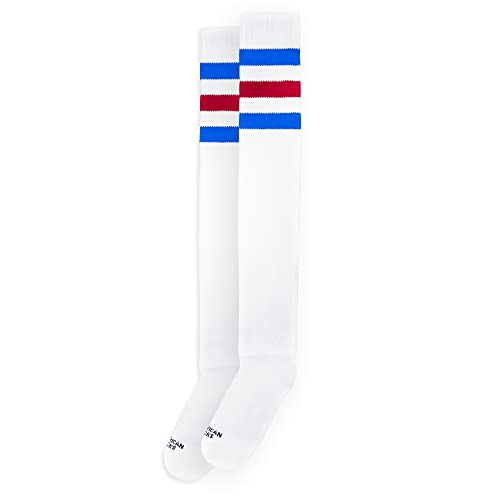 American Pride - Ultra High - Medias con rayas por encima de la rodilla para vestir, con estilo Old School. Made in Barcelona Cover