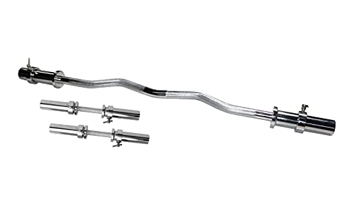 Ader 47'' Solid Barbell Olympic Curl Bar 20'' Dumbbell Handle Combo Set