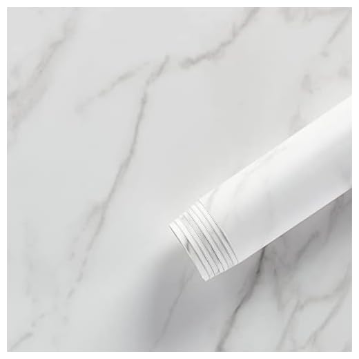 Instant Granite Premium 36” x 216” Kitchen Countertop Vinyl Laminate Cover | Easy Installation | Displays No Seams | Peel & Stick | Durable Self-Adhesive | Marble Design | Honed White (18ft.)