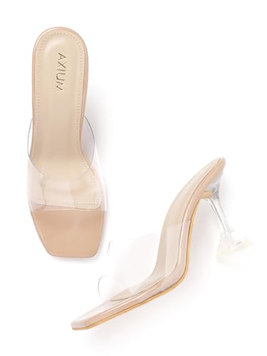 Image of AXIUM Transparent (Clear) Hourglass Heels, 3.5Inch