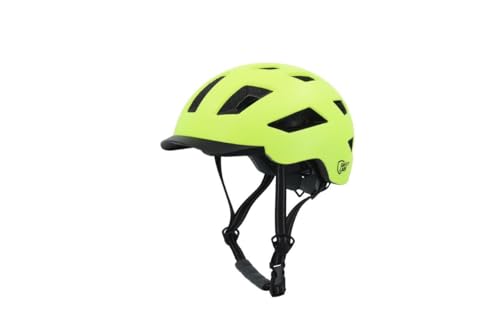 Casque vélo adulte Safety Labs E-Bahn jaune fluo M 55-58 cm avec éclairage LED