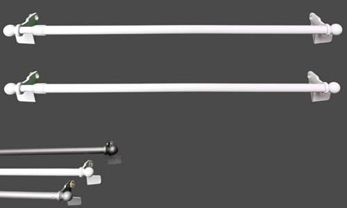 MadeInNature Lot de 2 tringles à Clipser, Autobloquantes, Montage sans Vis ni perçage Fix’VIT Extensibles, Couleurs et Longueurs au Choix (Extensible 30x50...