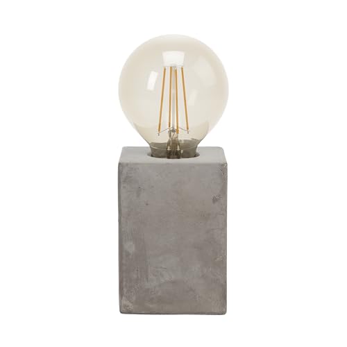 Eglo Lampada da tavolo Prestwick, Lampada da scrivania a uno luce vintage, industriale, retrò, Abat-jour in calcestruzzo color grigio, Lampada con interruttore, attacco E27