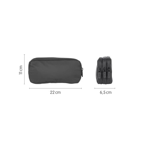 MILAN Shadow Series 3 Zip Pencil Case, Black - Image 2